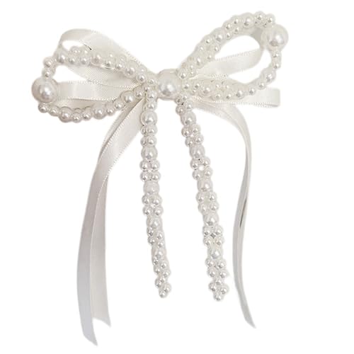 Elegante Haarspange mit Perlen und Schleifen für Damen, Kopfbedeckung, modische Haarnadel, Accessoire, geeignet für verschiedene Anlässe, Braut-Haarnadel Elegante Haarspange mit Perlen und Schleifen für Damen, Kopfbedeckung, modische Haarnadel, Accessoire, geeignet für verschiedene Anlässe, Braut-Haarnadel von Klaisy