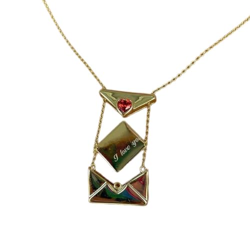 Elegante Halskette mit Herz-Medaillon für Familie, Zubehör, geometrische Halskette, anpassbare Schlüsselbeinkette, Familien-Halskette von Klaisy