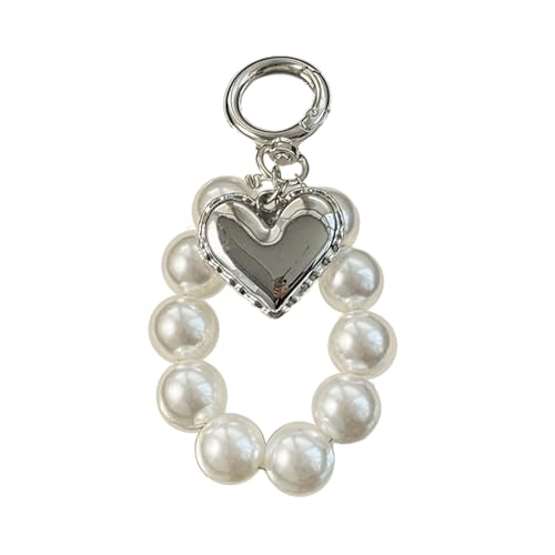Elegante Künstliche Perle Bowknot Keychain Charm Acryl Perlen Keyring Mode Tasche Anhänger Für Handtaschen Und Rucksäcke Rucksack Accessoire von Klaisy