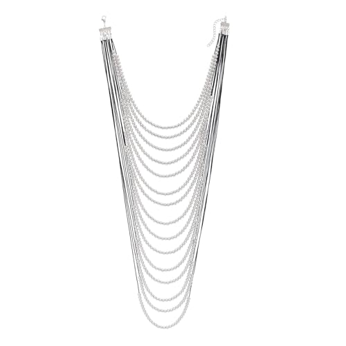 Elegante mehrlagige Perlen-Halskette, Wasserfall-Schlüsselbein-Kette, verstellbare Länge, Halskette für Stile-Enthusiasten, Perlen-Halskette Elegante mehrlagige Perlen-Halskette, Wasserfall-Schlüsselbein-Kette, verstellbare Länge, Halskette für Stile-Enthusiasten, Perlen-Halskette von Klaisy