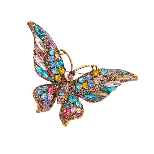 Emaillierte Schmetterlings-Brosche mit Diamanten, Legierung, anspruchsvolles Design für Partys oder lässiges Styling, Einheitsgröße, Wie beschrieben von Klaisy