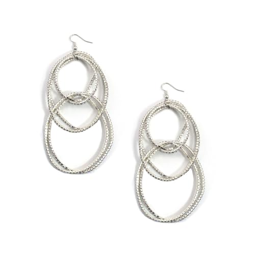 Geometrische dreilagige Creolen, leicht, bequeme Passform für empfindliche Haut, lässige Ausflüge oder Abendveranstaltungen, anspruchsvolle Ohrringe für den täglichen Gebrauch von Klaisy