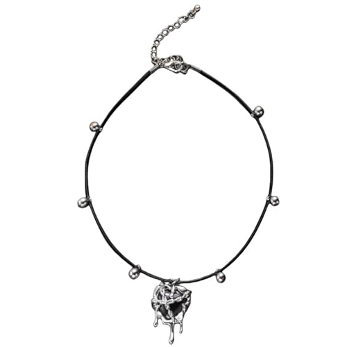 Halskette mit Gothic-Anhänger in Herzform, verstellbar, Punk, Modeschmuck, handgefertigter Halsband, Choker-Halskette für Damen und Herren, einzigartiger Schmuck Halskette mit Gothic-Anhänger in Herzform, verstellbar, Punk, Modeschmuck, handgefertigter Halsband, Choker-Halskette für Damen und Herren, einzigartiger Schmuck von Klaisy