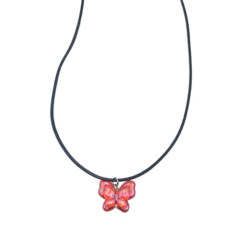 Halskette mit Schmetterlings-Anhänger aus Acryl, süß, cool, für Frauen, Wachsseil, Schmetterlinge, Halsband, Schlüsselbeinkette, Hochzeit, Party, Schmuck, Damen-Halsketten, trendig Halskette mit Schmetterlings-Anhänger aus Acryl, süß, cool, für Frauen, Wachsseil, Schmetterlinge, Halsband, Schlüsselbeinkette, Hochzeit, Party, Schmuck, Damen-Halsketten, trendig von Klaisy