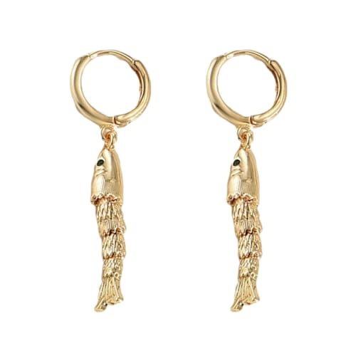 Handgefertigte Fisch-Designs Ohrringe aus allergiebeständigen, leichten Materialien, einzigartiger Ohrreif für langfristige Verwendung, marininspirierter Schmuck, Einheitsgröße, Wie beschrieben, Wie von Klaisy