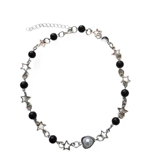 Hohlstar Perlen Halskette Koreanische Modperlen Schlüsselbeinkette Ästhetische Verstellbare Kragenkette Hals Juwely Stern Halskette Halskette Choker von Klaisy