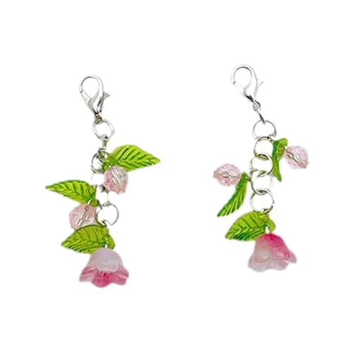 Klaisy 1 Paar Mode Blumenschuh Dekorationsbeutel Anhänger Schuhe Orament Telefon Charme Handgefertigte Blumenschlüsselkette Für Frauen Mädchen Handgefertigte Perlenblüte Anhänger von Klaisy