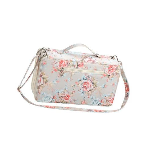 Klaisy 120 Fächer, großes Fassungsvermögen, mehrschichtiges Marker-Etui mit Schultergurt, Leder-Kunstmarker, Tragetasche, Marker-Organizer, Aquarellstifthalter, milchig von Klaisy