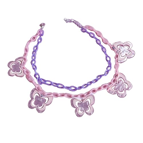 Klaisy Acryl-Schmetterlings-Anhänger, Halskette, elegantes Mode-Accessoire, Halsschmuck, geeignet für jeden Anlass, Acryl-Kette von Klaisy