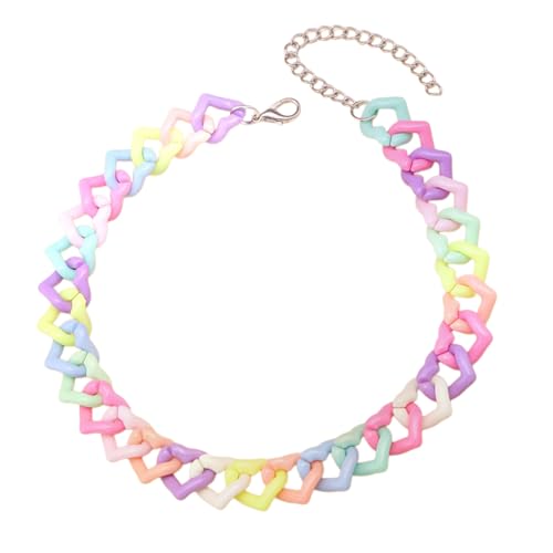 Klaisy Bunte Statement-Halskette in Dopamin-Stilen zur Verschönerung Ihrer Outfits bei Veranstaltungen und Fotoshootings, einzigartiges Design, Einheitsgröße, Wie beschrieben, Wie beschrieben von Klaisy