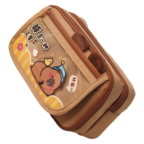Klaisy Cartoon-Tier-Federmäppchen, schönes Etui, große Kapazität, Beutel, Stift, Schule, Bürobedarf, Cartoon-Capybara-Etui, Halter mit großer Kapazität von Klaisy