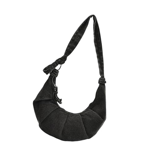 Klaisy Damen-Tasche, plissiert, einfache Knödel, große Kapazität, Schultertasche, modische Kuriertasche für den täglichen Gebrauch, große Kapazität, Schulterknödel, modische Umhängetasche, Schwarz von Klaisy