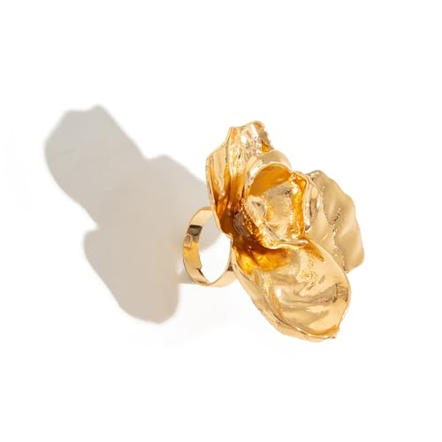 Klaisy Einfache Ringe, verstellbar, modisch, Blumenöffnung, Legierung, Textur, modisch, geeignet für Hochzeitsfeiern, trendige Blumenringe, Einheitsgröße, Wie beschrieben, Wie beschrieben von Klaisy