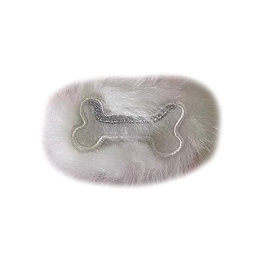 Klaisy Einzigartige Knochen Haarnadel Süße Haarclip Plüsch Hunde Knochenform Haare Barrettes Spaß Clips Brosche Halloween Schmuck Geschenk Plüsch Hundehaarpin von Klaisy