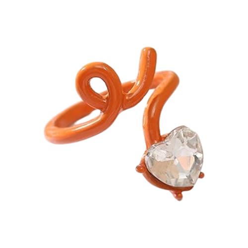 Klaisy Einzigartiges Herz, verstellbare Herzöffnung, stilvoller Blickfang, Fingerschmuck, Legierung, Textur, Hochzeitsanlass, Einheitsgröße, Wie beschrieben, Wie beschrieben von Klaisy