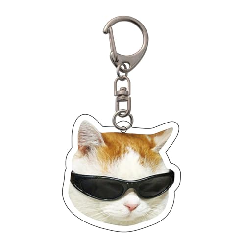 Klaisy Eleganer Katzenkopf Schlüsselbund Acryl Schlüsselring Einzigartige Geschenktüte Oramenthandtasche Anhänger Für Freunden Und Familien Acryl Schlüsselhalter von Klaisy