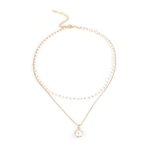 Klaisy Eleganter, mehrschichtiger Anhänger aus Kunstperlen, Halskette für Damen, verstellbare Länge und Legierungskette, Schmuck, Schmuck für den täglichen Gebrauch Klaisy Eleganter, mehrschichtiger Anhänger aus Kunstperlen, Halskette für Damen, verstellbare Länge und Legierungskette, Schmuck, Schmuck für den täglichen Gebrauch von Klaisy