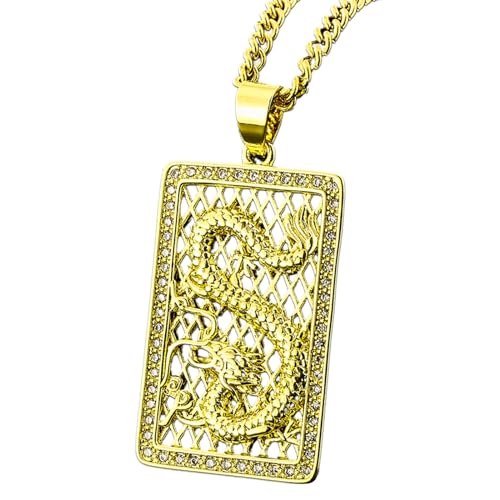 Klaisy Exquisite Drachenjahr-Halskette, aufwendige handgeschnitzte Handwerkskette, Charm, trendige Nekchains für Männer und Frauen, einzigartiger Schmuck für Mode-Enthusiasten von Klaisy