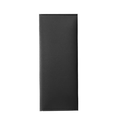 Klaisy Federmäppchen aus Leder, doppellagig, für Bleistifte, ästhetischer Stift, Schulbedarf, doppellagige Tasche, Leder-Stifte, Schulbedarf, Schwarz von Klaisy