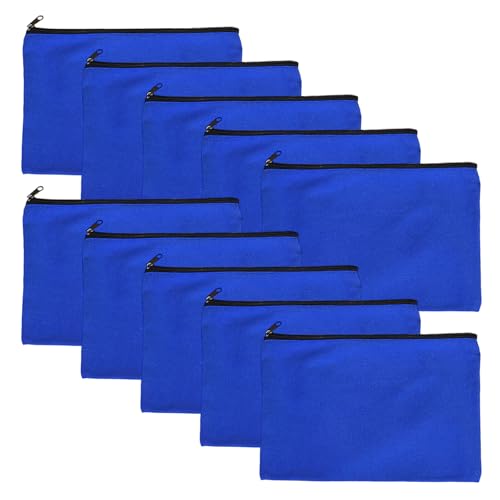 Klaisy Federmäppchen aus Segeltuch, multifunktional, für Schule, Büro, 10 Stück, blau von Klaisy
