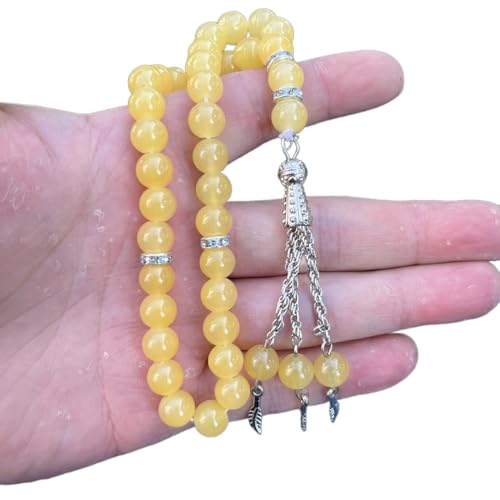 Klaisy Glasgebetsperlen, Quasten, Hand, 33 Perlen, Rosenkranz, religiöser Schmuck, Herren und Damen, Glas-Gebets-Armbänder für Damen und Herren, Tasbih Klaisy Glasgebetsperlen, Quasten, Hand, 33 Perlen, Rosenkranz, religiöser Schmuck, Herren und Damen, Glas-Gebets-Armbänder für Damen und Herren, Tasbih von Klaisy