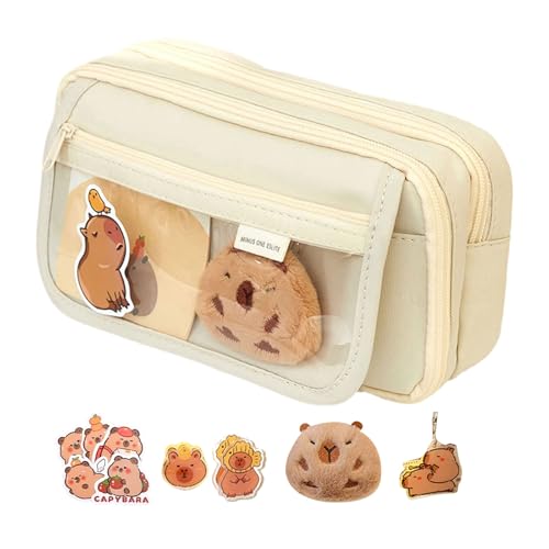 Klaisy Großes Federmäppchen 9 Fächer Segeltuch Tasche Tragbarer Stift Organizer Reise Kosmetik Aufbewahrungstasche für Schüler Erwachsene Multifunktionaler Stoffkoffer, Beigefarbenes Federmäppchen Klaisy Großes Federmäppchen 9 Fächer Segeltuch Tasche Tragbarer Stift Organizer Reise Kosmetik Aufbewahrungstasche für Schüler Erwachsene Multifunktionaler Stoffkoffer, Beigefarbenes Federmäppchen von Klaisy