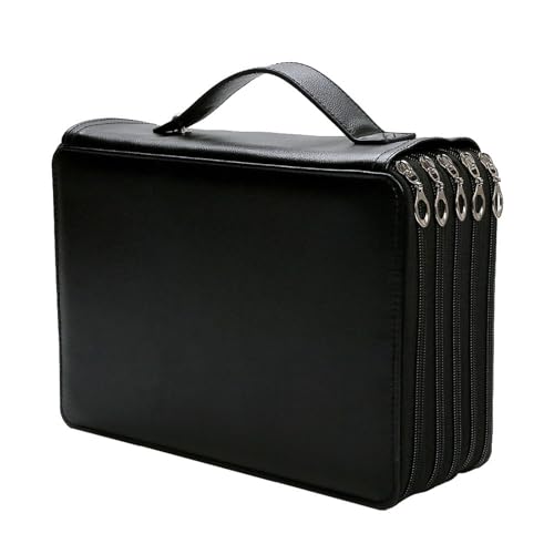 Klaisy Großes Federmäppchen mit 252 Fächern, Multifunktions-Organizer, Tasche mit Reißverschlüssen für Erwachsene, Teenager, Skizzieren, Bleistiftbeutel, Schwarz von Klaisy