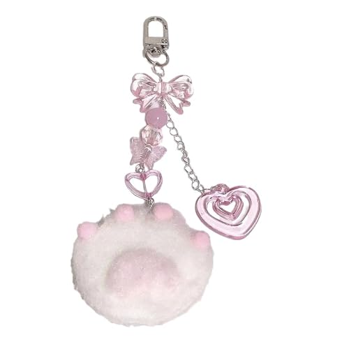 Klaisy Gurt Lanyard Delicate Plüschkatze Paw Schlüsselbund Trendy Decoration Schlüsselring Ornament Bag Charme Perfekt Für Telefon Und Beutelschlüsselring Ornament von Klaisy
