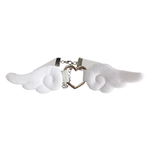 Klaisy Halskette mit Flügelanhänger, zartes Halsband, Halsband, Verzierung für den täglichen Gebrauch, Verabredungen, Partys, geeignet für den Alltag, Schwarz und Weiß Klaisy Halskette mit Flügelanhänger, zartes Halsband, Halsband, Verzierung für den täglichen Gebrauch, Verabredungen, Partys, geeignet für den Alltag, Schwarz und Weiß von Klaisy