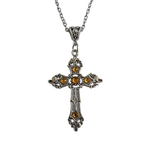Klaisy Halskette mit Kreuz-Anhänger im Vintage-Stil, für Damen und Herren, Gothic-Accessoire, trendiger Schmuck, Gothic-Kruzifix, Kristall, Choker, stilvolle Halskette von Klaisy