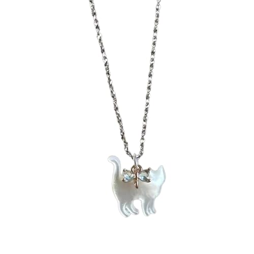 Klaisy Halskette mit Zirkon-Schleifen-Anhänger, verstellbare Schlüsselbeinkette, modische Tier-Form, Halskette für Damen, Freunde, Männer, Frauen Klaisy Halskette mit Zirkon-Schleifen-Anhänger, verstellbare Schlüsselbeinkette, modische Tier-Form, Halskette für Damen, Freunde, Männer, Frauen von Klaisy