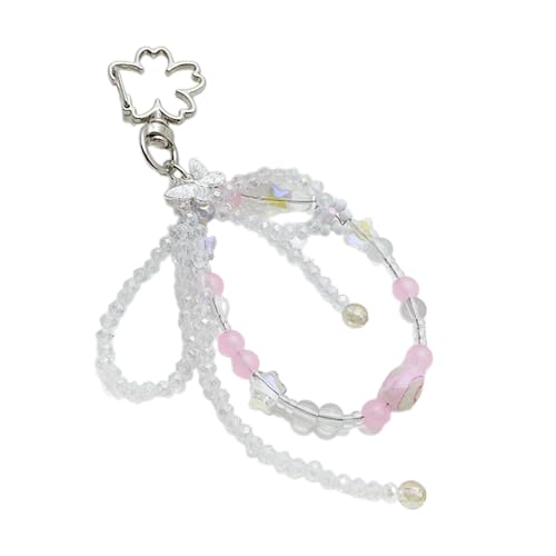 Klaisy Handgefertigter Kristallperlen Keychain Sprudelkristallperlen Star Bowknot Schlüsselringe Accessoire Stylish Bag Ornament Vielseitiger Schlüsselhalter von Klaisy
