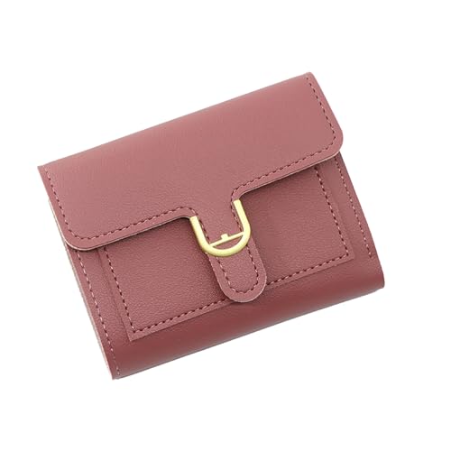 Klaisy Kompakte Geldbörse für Damen, PU-Leder, Kreditkartenhalter, großes Fassungsvermögen, dreifach gefaltete Geldbörse, Geldtasche, Geschenke, dreifach gefaltete Clutch, rosarot, Mass Beauty von Klaisy