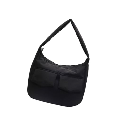 Klaisy Lässige Nylon-Umhängetasche für Damen und Herren, geräumiges Design, Umhängetasche, ideal für Schule oder Büro, unverzichtbare Nylontasche, Schwarz , One Size von Klaisy