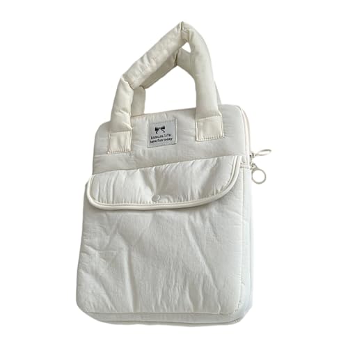 Klaisy Laptoptasche für Damen mit einer Größe von 27,9 cm (13 Zoll), 33 cm (13 14 15 Zoll), 39,6 cm (11 Zoll), 38,6 cm, 38,6 cm, 39,6 cm, mit stoßdämpfender Polsterung, geräum, 27,9 cm, White von Klaisy