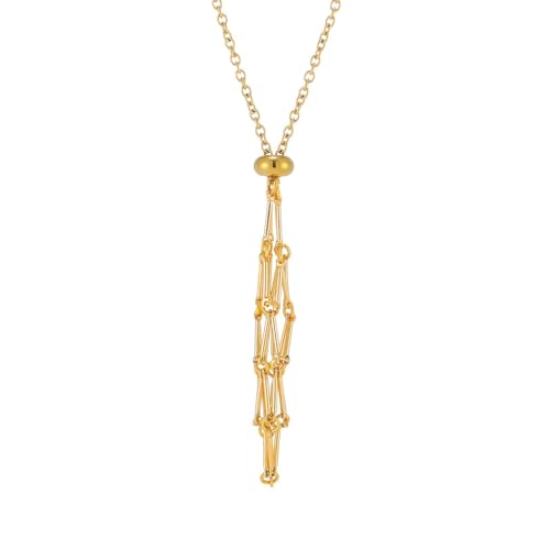Klaisy Leere Kristallsteinhalter Halskette Kabel Verstellbarer Natürlicher Kristallkäfig Halskette Schlüsselketten Kettenkette Pendellennahne Halskette Aussage Halskette von Klaisy