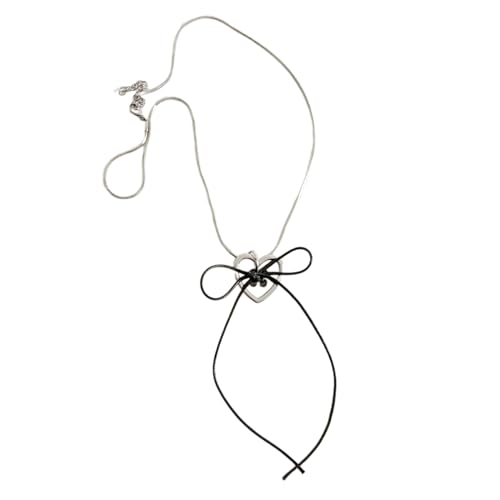 Klaisy Modische Schlangenknochen-Halskette, Schmuck, zarte Herz-Halskette, Accessoire, schöne Schleifen-Halskette für stilvolle Schleifenanhänger von Klaisy