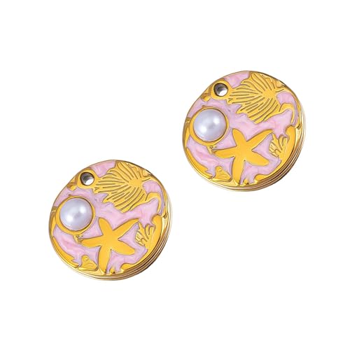 Klaisy Ozeanics Seestern-Blatt-Schmuckanhänger, Edelstahl, tragbares Bastelzubehör, Blatt-Halskette, Zubehör, 2 Stück, Einheitsgröße, Wie beschrieben, Wie beschrieben von Klaisy