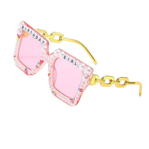 Klaisy Shades Shades Polarisierte Gläser, Hip-Hop, trendige, übergroße Requisiten für Unisex, stilvolle Sonnenbrille, trendige Hochzeit, mit Perlen, h von Klaisy