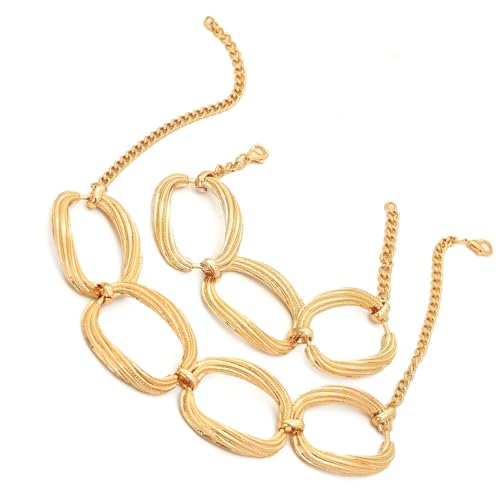 Klaisy Stapelbares geometrisches rundes Halsketten-Set, leicht, verstellbar, Armband, Schmuck für Damen und Herren, minimalistisches Schmuck-Set für Damen von Klaisy