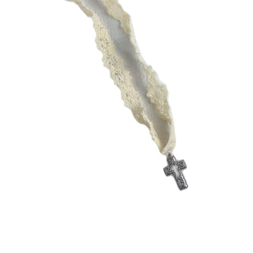 Klaisy Stilvolle Halskette mit Kreuz-Anhänger aus Spitze mit bequemen und robusten Materialien für den täglichen Gebrauch und besondere Anlässe, personalisierbares Mode-Accessoire von Klaisy