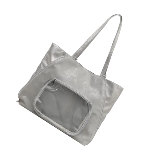 Klaisy Stilvolle und praktische Patchwork-Umhängetasche mit geräumigem Innenfutter, Unterarm-Geldbörse, PU-Handtasche für verschiedene Ausflüge, trendige Patchwork-Umhängetasche, silber, One Size von Klaisy