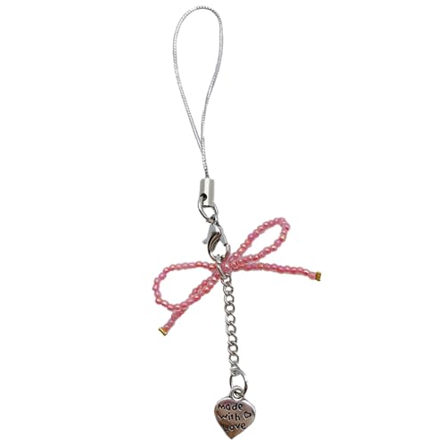 Klaisy Stilvoller Handy-Charm, Schleife, Handykette, vielseitiger Schlüsselanhänger, Phnoe-Schlüsselband, Perlen für Tasche, modisches Accessoire Klaisy Stilvoller Handy-Charm, Schleife, Handykette, vielseitiger Schlüsselanhänger, Phnoe-Schlüsselband, Perlen für Tasche, modisches Accessoire von Klaisy