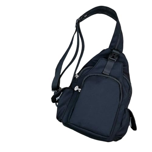 Klaisy Verstellbare Schulter-Brusttasche für Damen, Outdoor-Aktivitäten, geräumiger Schulrucksack, lässige Outfits, Crossbody-Tasche, Nylon-Schultertasche, Schwarz , One Size von Klaisy