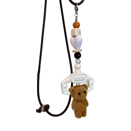 Klaisy Weiche Plüschbär-Anhänger-Halskette mit stabiler Kette, tragbares Accessoire für trendige Frauen, Damen, besondere Anlässe, Geschenk, Urlaub, Überraschungsschmuck von Klaisy
