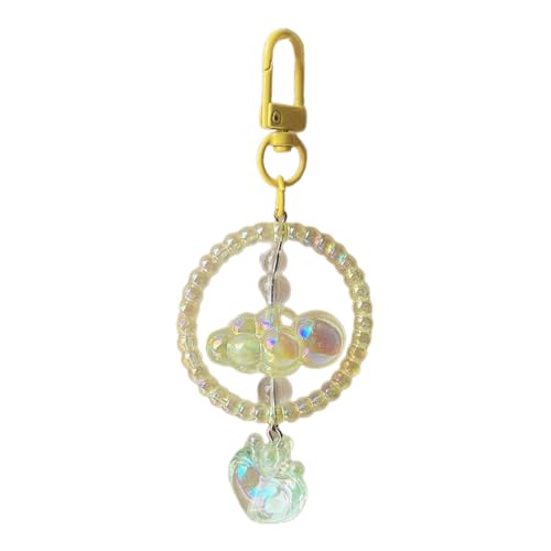 Luminöser Perlenschlüsselkette Delicate Crown Heart Keyring Für Bag Rucksack Telefon Zauber von Klaisy