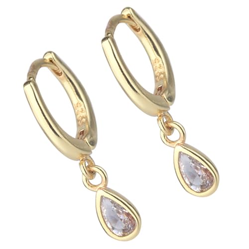 Mehrzweck-Zirkon-Wassertropfen-Ohrringe, robustes Kupfer und oxidationsbeständig, tragbar, für modische Frauen, den täglichen Gebrauch, Mode-Accessoires, Einheitsgröße, Wie beschrieben, Wie von Klaisy
