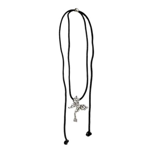 Modische Halskette mit Schmetterlingsanhänger aus Legierung, verstellbarer Kordelzug, Schlüsselbeinkette, Schmuck für den täglichen Gebrauch, professionelle Halskette von Klaisy