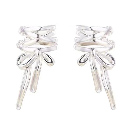 Modische Krawatte Bowknot Ohrclip Nicht Mildere Ohrringe Für Women Metal Quasten Ohrhörer Ohrmanschette Juwely Party Geschenkohr Clip von Klaisy