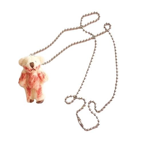 Plüsch Bärenohr Haken Schöne Spielzeugfee Bärenohrringe Kaninchen Halskette Stofftier Ohrringe Winter Weihnachten Stofftiere von Klaisy